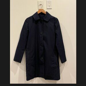 COS single-breasted cotton coat - navy blue small